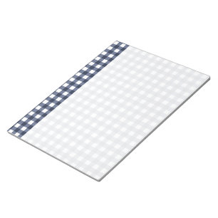 Bloc-note Navy Blue Classic Gingham Check Plaid