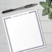 Bloc-note Navy Blue Minimalist Monogram