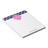 Bloc-note Navy Wht Marocain #5 Rose Chaud2 3 Monogramme Init (Incliné)