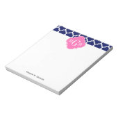 Bloc-note Navy Wht Marocain #5 Rose Chaud2 3 Monogramme Init (Tourné)