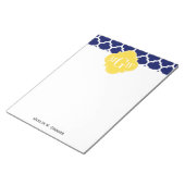 Bloc-note Navy Wht Moroccan #5 Pineapple 3 Initial Monogram (Incliné)