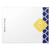 Bloc-note Navy Wht Moroccan #5 Pineapple 3 Initial Monogram (Devant)