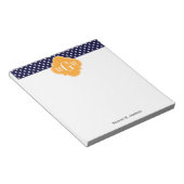 Bloc-note Navy Wt Polka Dot Cantaloupe Quatrefoil 3 monogram (Incliné)
