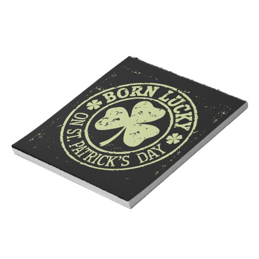 Bloc-note Né Lucky sur St Patrick's Day Irlandais Anniversai (Tourné)