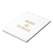 Bloc-note Né pour gouverner avec couronne d'or (Tourné)