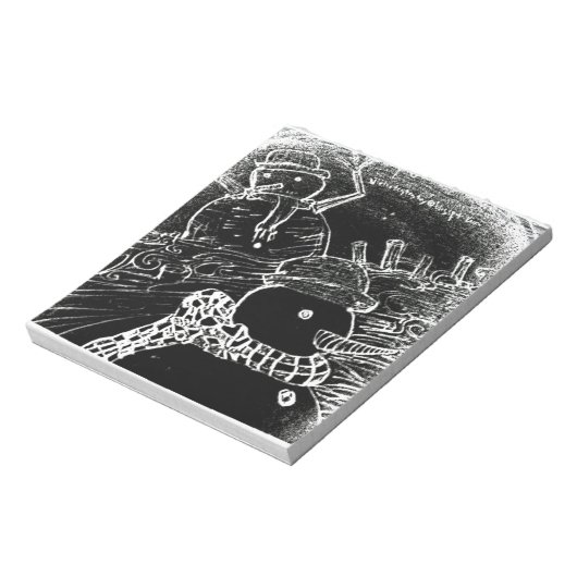 Bloc-note Neige et Yaie en noir Noël (Tourné)