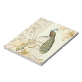 Bloc-note nénuphar vintage paon (Tourné)