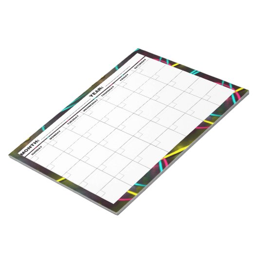 Bloc-note Neon 80s Calendrier vierge (Incliné)