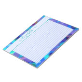 Bloc-note Neon Blue & Aqua Aquarelle Abstraite (Incliné)