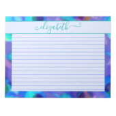 Bloc-note Neon Blue & Aqua Aquarelle Abstraite (Devant)