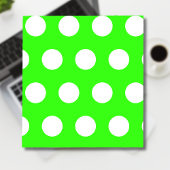 Bloc-note Neon Green Blanc Grand Pois