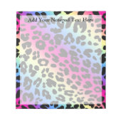 Bloc-note Neon Rainbow Leopard Motif Imprimer (Devant)