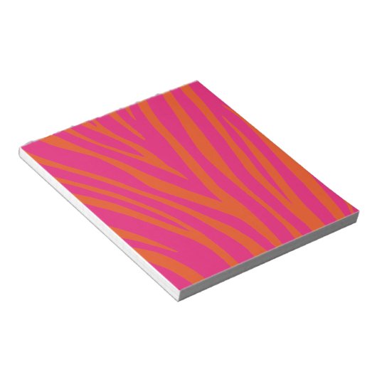 BLOC-NOTE NEON ROSE ORANGE ZEBRA STRIPES BACKGROUNDS WALLPAP (Incliné)