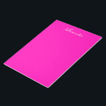 Bloc-note Neon rose Personnaliser couleur solide<br><div class="desc">Ce produit est présenté dans Neon Pink,  une couleur rose vif et très vive. Customisez facilement ce produit avec votre propre texte,  image ou photo.</div>