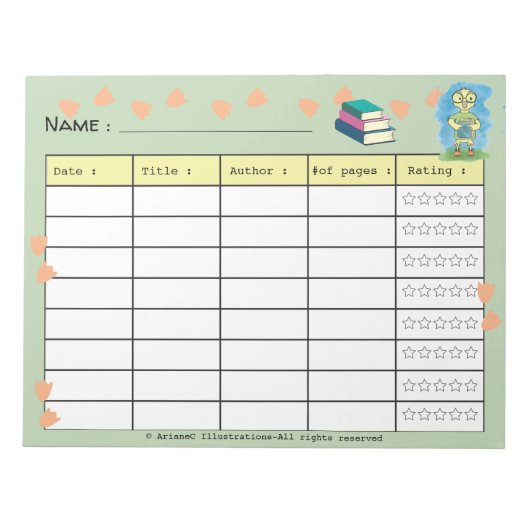 Bloc-note Nerdy Duckkking Kid Spring Book Log avec des notes (Devant)