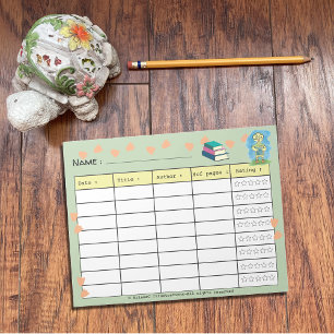 Bloc-note Nerdy Duckkking Kid Spring Book Log avec des notes