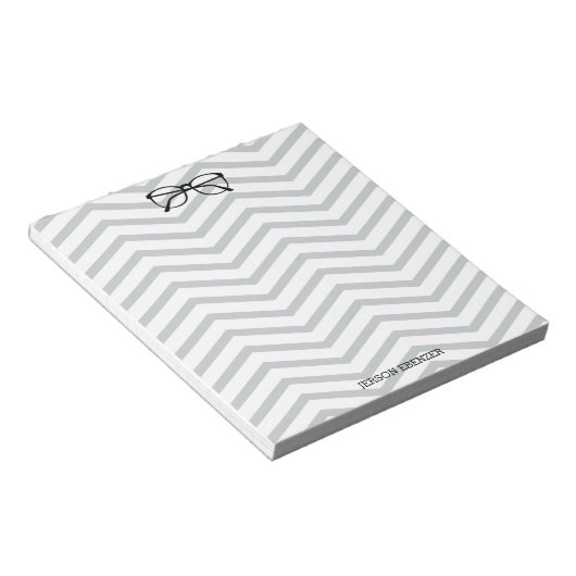 Bloc-note Nerdy Eyeglass Lecture Chevron Masculine (Incliné)