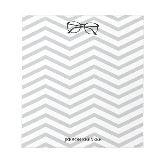 Bloc-note Nerdy Eyeglass Lecture Chevron Masculine (Devant)