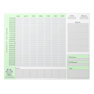 Bloc-note Nettoyage de la maison Planificateur hebdomadaire