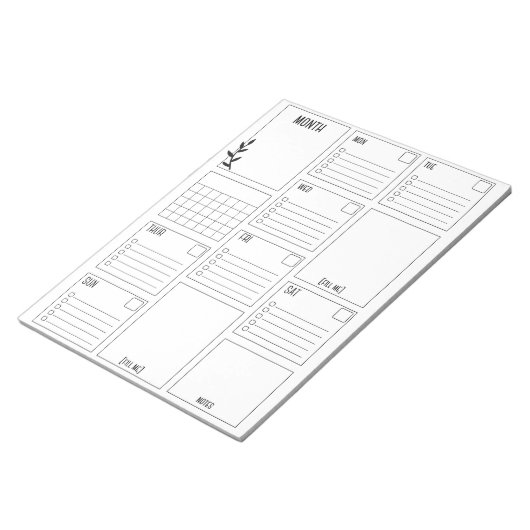 Bloc-note Nettoyer et minimiser chaque jour pour faire un pl (Incliné)