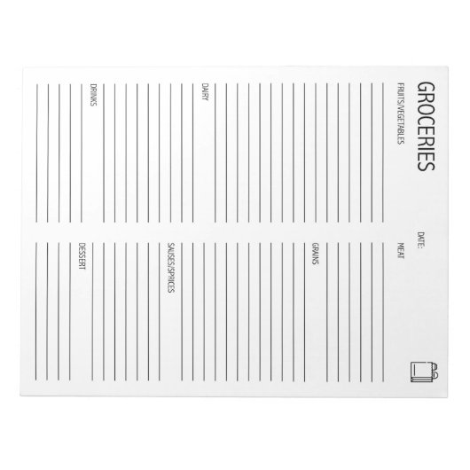 Bloc-note Nettoyer + Liste simple d'épicerie (Devant)