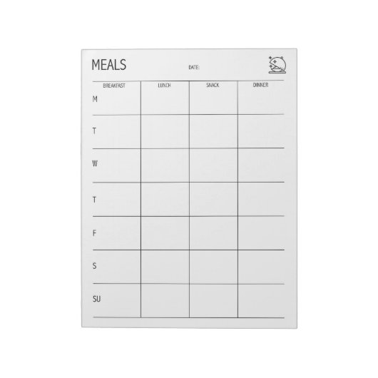 Bloc-note Nettoyer + Planificateur de repas simple (Tourné)