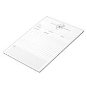 Bloc-note Nettoyer + Simple Monogramme Recette III Pages Blo (Incliné)