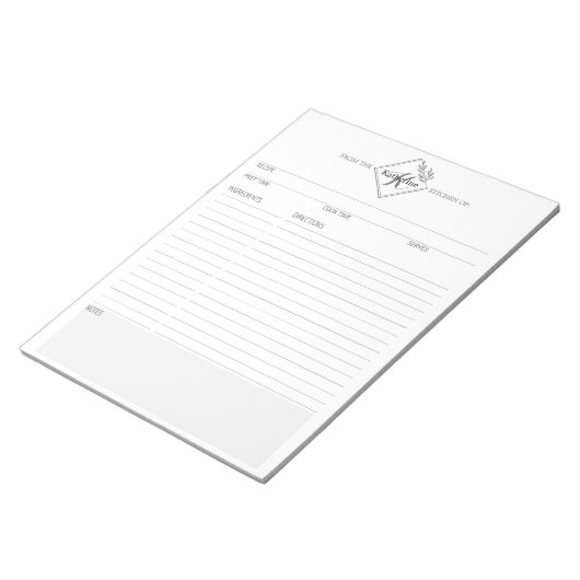 Bloc-note Nettoyer + Simple Monogramme Recette III Pages Blo (Incliné)