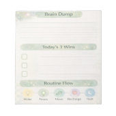 Bloc-note Neurodiversity Brain Dump Daily Check | Sage Green (Devant)