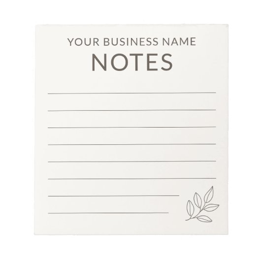 Bloc-note Neutral Business Minimalist Simple Botanical (Devant)