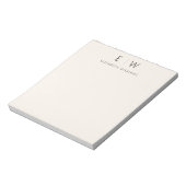 Bloc-note Neutre Élégant Moderne Minimaliste Nom Monogramme (Tourné)