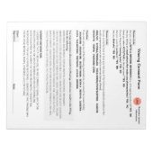 Bloc-note *New* Spa salon waxing consent form notepad (Devant)