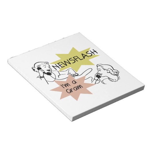 Bloc-note Newsflash Je suis un cadeau Gram (Incliné)