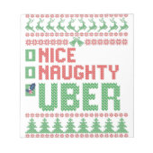 Bloc-note Nice Naughty Uber Funny Christmas Matching Cadeau (Devant)