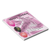 Bloc-note Niece Poem - Joyeux anniversaire (Incliné)