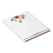 Bloc-note Noël Ajouter Votre Nom Poinsettia Ornaments Cadeau (Incliné)