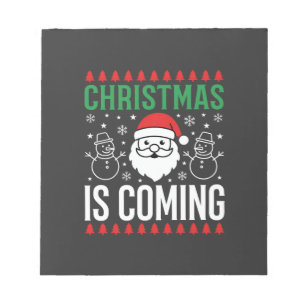 Bloc-note Noël arrive Père Noël Bonhomme de neige