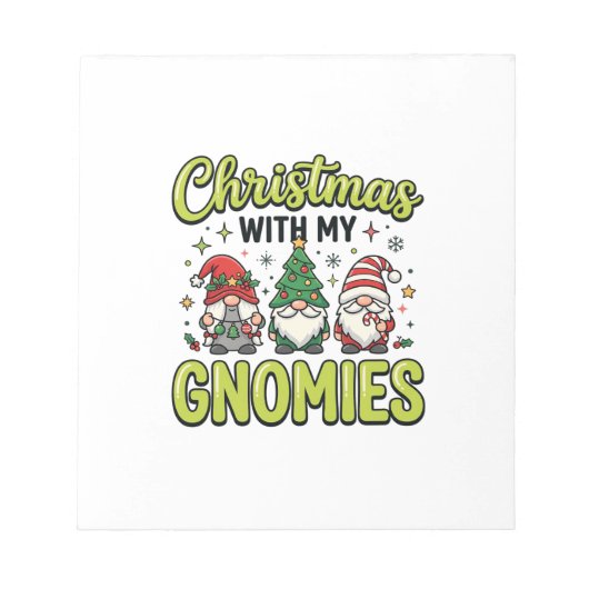 Bloc-note Noël avec mes gnomes conception de gnome (Devant)