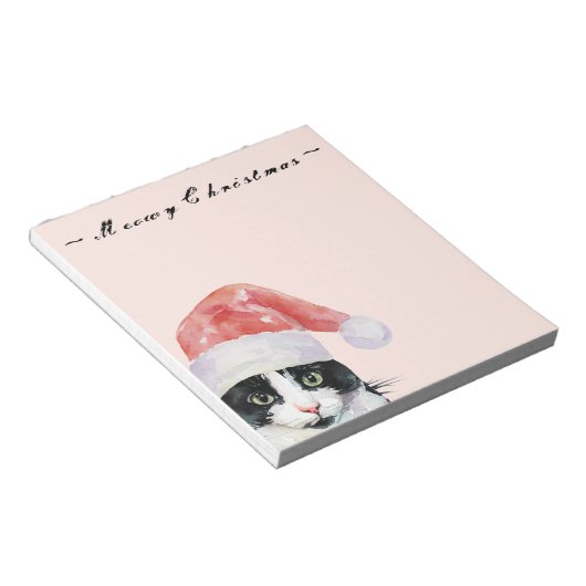 Bloc-note Noël Chat voeux Meowy Noël Blush (Incliné)