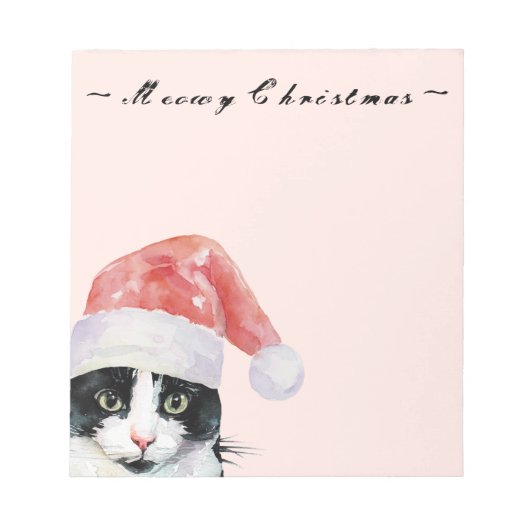 Bloc-note Noël Chat voeux Meowy Noël Blush (Devant)