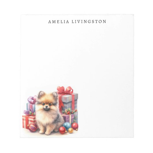 Bloc-note Noël de Chien Chien Chien Chien Chien Poméranie Pe (Devant)