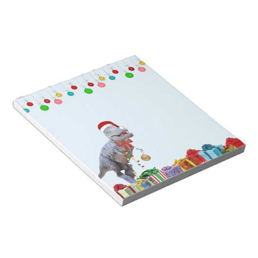 Bloc-note Noël de dinosaure 5 x 6 (Incliné)