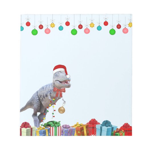 Bloc-note Noël de dinosaure 5 x 6 (Devant)