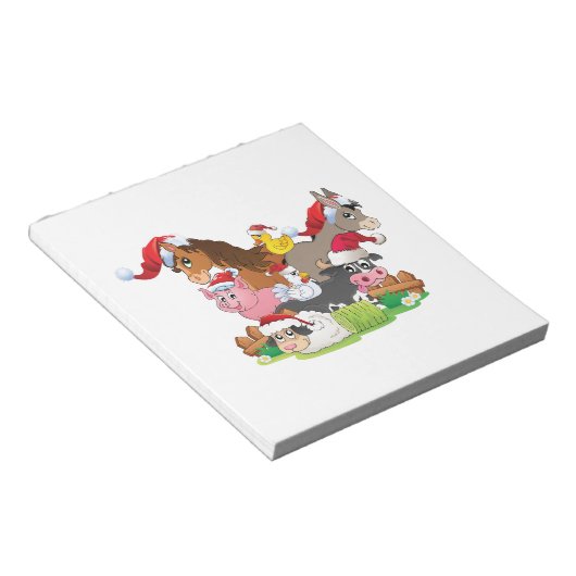 Bloc-note Noël des animaux de ferme (Incliné)