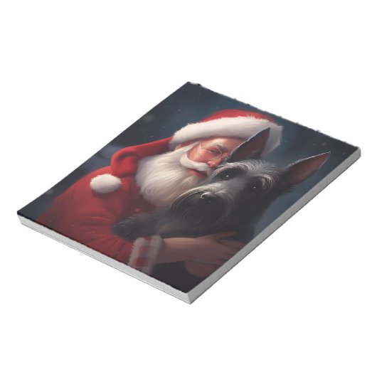 Bloc-note Noël festif écossais du Terrier Santa Claus (Tourné)