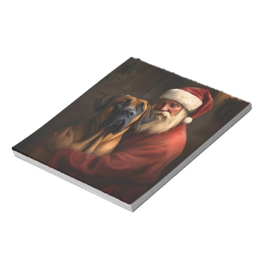 Bloc-note Noël festif Rhodesian Ridgeback Santa Claus (Tourné)