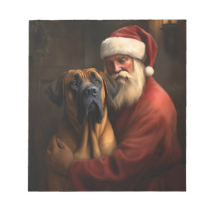 Bloc-note Noël festif Rhodesian Ridgeback Santa Claus