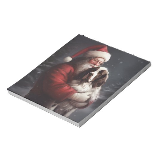 Bloc-note Noël festif Springer Spaniel Santa Claus (Tourné)
