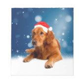 Bloc-note Noël Mignonne Golden Retriever Chien Santa Hat Nei (Devant)