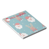 Bloc-note Noël personnalisé Père Noël et rennes (Incliné)